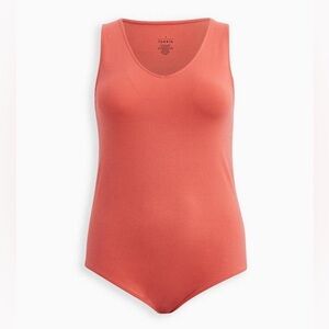 Torrid Foxy V-Neck Tank Coral Bodysuit
